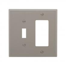 Eaton Wiring Devices PJ126GY - Wallplate 2G Toggle/Deco Poly Mid GY
