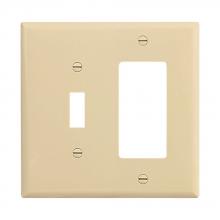 Eaton Wiring Devices PJ126V - Wallplate 2G Toggle/Deco Poly Mid IV