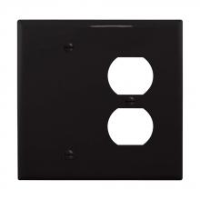 Eaton Wiring Devices PJ138BK - Wallplate 2G Duplex/Blank Poly Mid BK