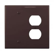 Eaton Wiring Devices PJ138B - Wallplate 2G Duplex/Blank Poly Mid BR