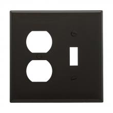 Eaton Wiring Devices PJ18BK - Wallplate 2G Toggle/Duplex Poly Mid BK