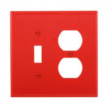 Eaton Wiring Devices PJ18RD - Wallplate 2G Toggle/Duplex Poly Mid RD
