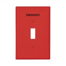 Eaton Wiring Devices PJ1EMRD - Wallplate 1G Tog Poly Mid Emergency RD