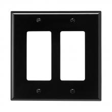 Eaton Wiring Devices PJ262BK - Wallplate 2G Decorator Poly Mid BK