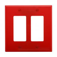 Eaton Wiring Devices PJ262RD - Wallplate 2G Decorator Poly Mid RD