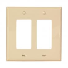 Eaton Wiring Devices PJ262V - Wallplate 2G Decorator Poly Mid IV
