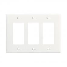Eaton Wiring Devices PJ263W - Wallplate 3G Decorator Poly Mid WH