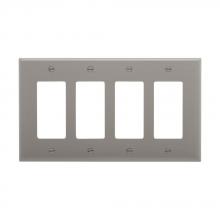 Eaton Wiring Devices PJ264GY - Wallplate 4G Decorator Poly Mid GY