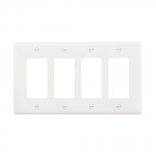 Eaton Wiring Devices PJ264W - Wallplate 4G Decorator Poly Mid WH