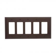 Eaton Wiring Devices PJ265B - Wallplate 5G Decorator Poly Mid BR