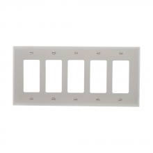 Eaton Wiring Devices PJ265GY - Wallplate 5G Decorator Poly Mid GY