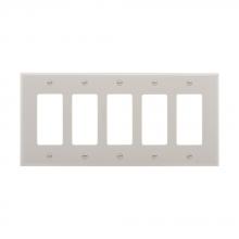 Eaton Wiring Devices PJ265W - Wallplate 5G Decorator Poly Mid WH