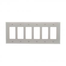 Eaton Wiring Devices PJ266GY - Wallplate 6G Decorator Poly Mid GY