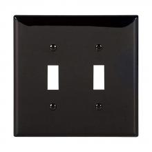 Eaton Wiring Devices PJ2BK - Wallplate 2G Toggle Poly Mid BK