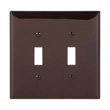 Eaton Wiring Devices PJ2B - Wallplate 2G Toggle Poly Mid BR