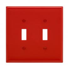 Eaton Wiring Devices PJ2RD - Wallplate 2G Toggle Poly Mid RD