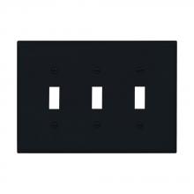 Eaton Wiring Devices PJ3BK - Wallplate 3G Toggle Poly Mid BK