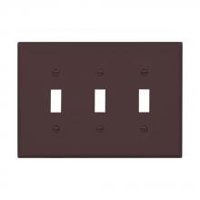 Eaton Wiring Devices PJ3B - Wallplate 3G Toggle Poly Mid BR