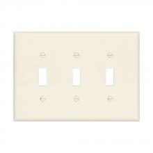 Eaton Wiring Devices PJ3LA - Wallplate 3G Toggle Poly Mid LA