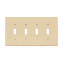 Eaton Wiring Devices PJ4V - Wallplate 4G Toggle Poly Mid IV