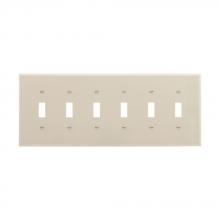 Eaton Wiring Devices PJ6V - Wallplate 6G Toggle Poly Mid IV