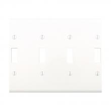 Eaton Wiring Devices PJ6W - Wallplate 6G Toggle Poly Mid WH