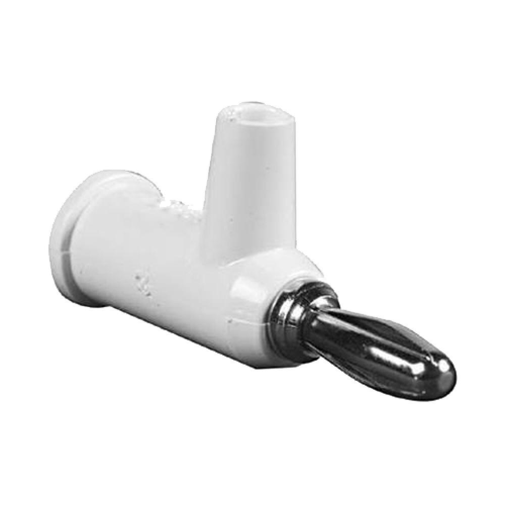 BANANA PLG W/SFTY COL SOLDERLESS 10-WHT