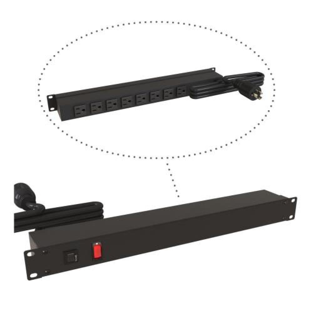 19&#34; RACK MOUNT, 8 REC ON REAR