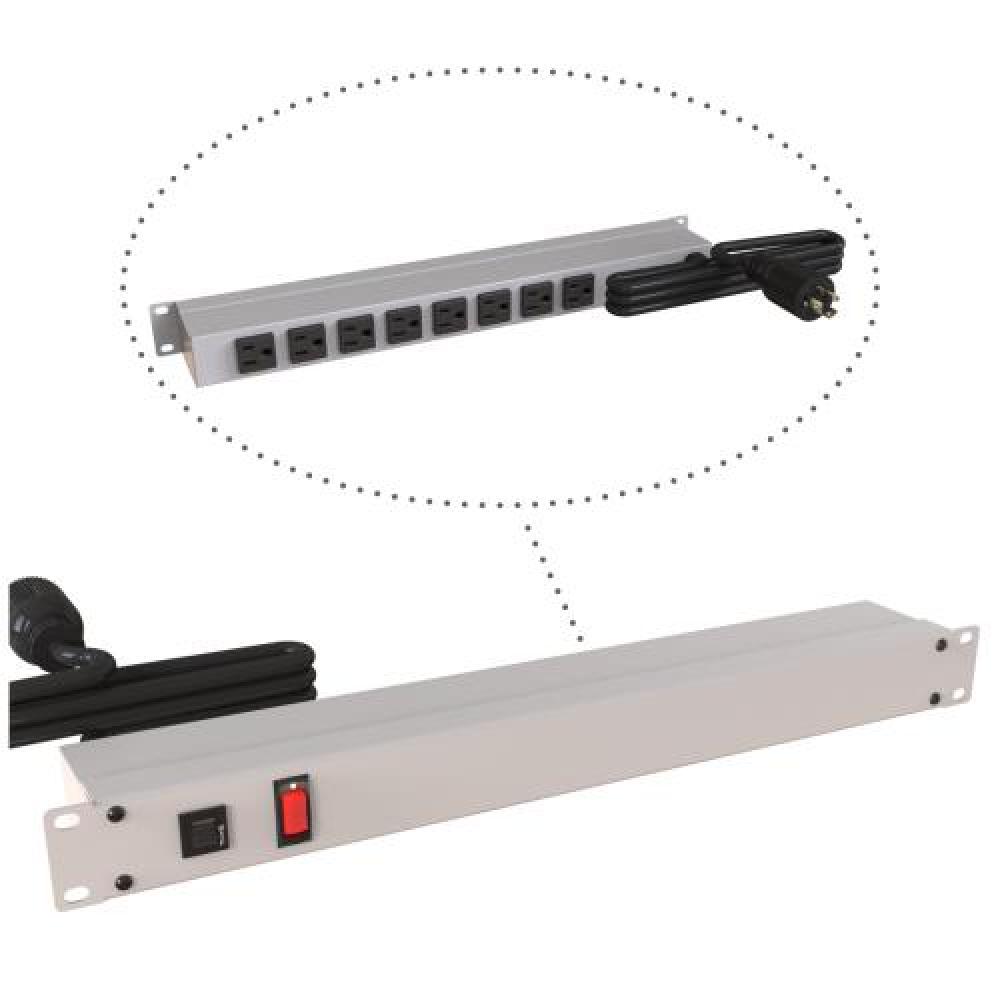 19&#34; RACK MOUNT, 8 REC ON REAR