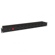 Hammond Manufacturing 1582H8E1BK - 19" RACK MOUNT, 8 REC ON FRONT