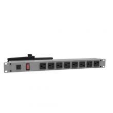 Hammond Manufacturing 1582T8A1 - 19" RACK MOUNT, 8 REC ON FRONT