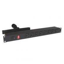 Hammond Manufacturing 1582T8C1BK - 19" RACK MOUNT, 8 REC ON FRONT