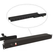 Hammond Manufacturing 1583T8B1BK - 19" RACK MOUNT, 8 REC ON REAR