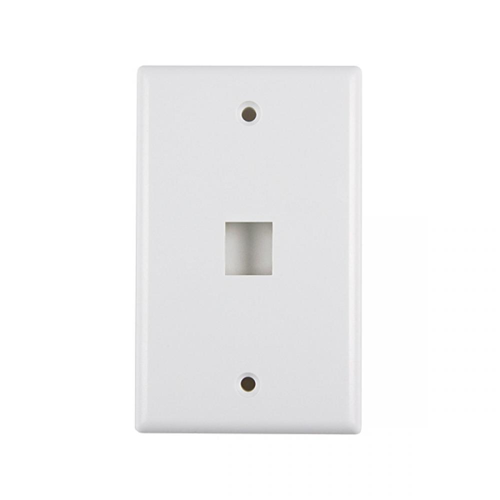 Midsize sngl gang 1 port faceplate, WH