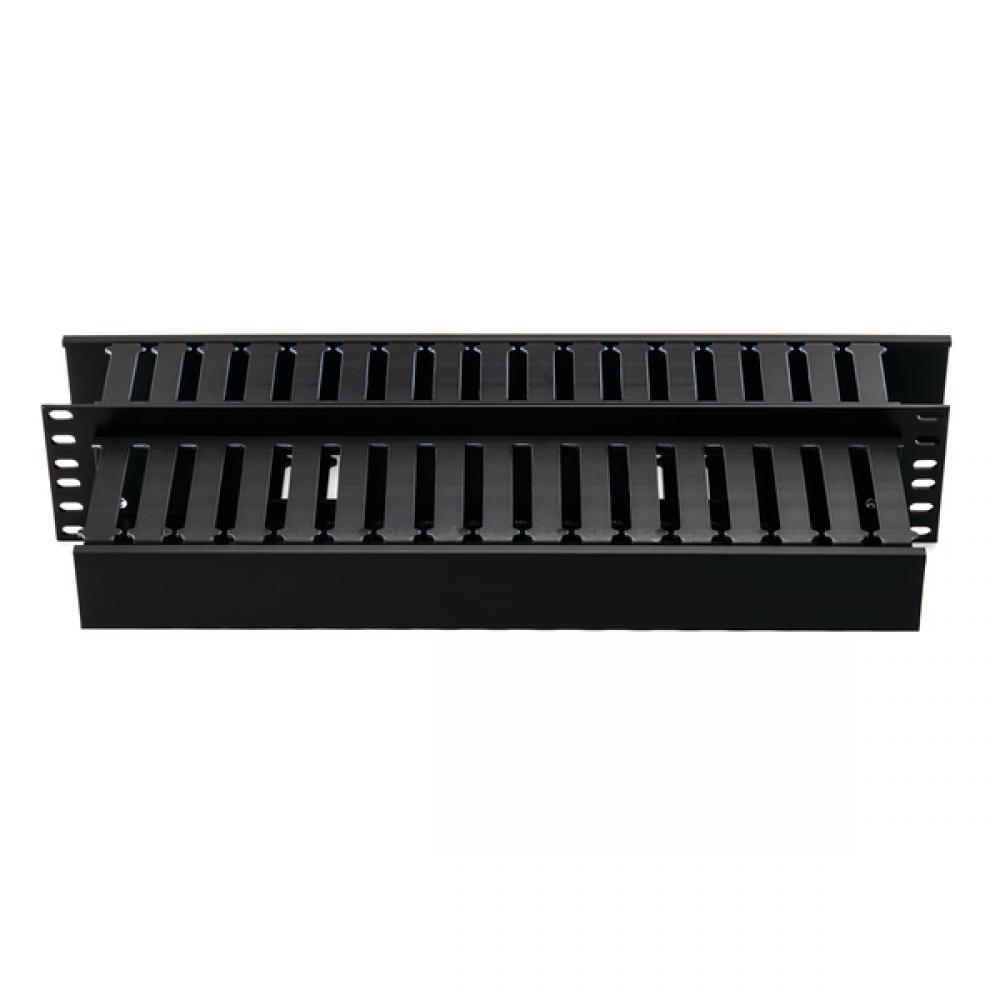 Horz Mgr 2-Side 2U,3x3&#34;F,2x4&#34;R, Hinged