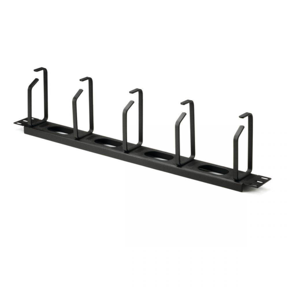 1U hrzntl cable organizer, metal rings