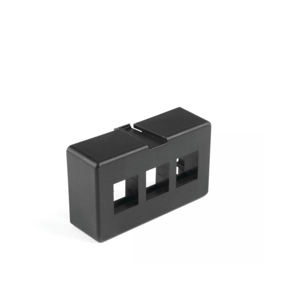 3 port mod. furniture faceplate - BK