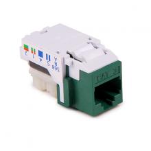 HellermannTyton RJ45FC3-GRN - CAT3, 8P8C RJ45 keystone jack, GN, 1/bag