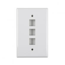 HellermannTyton FPMTRIPLE-W - Midsize sngl Gang 3 Port Faceplate, WH