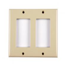 HellermannTyton FPRDG-I - Dual gang rect. decorator faceplate - IV
