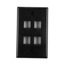 HellermannTyton FPQUAD-B - std. sngl gang 4 port faceplate - BN
