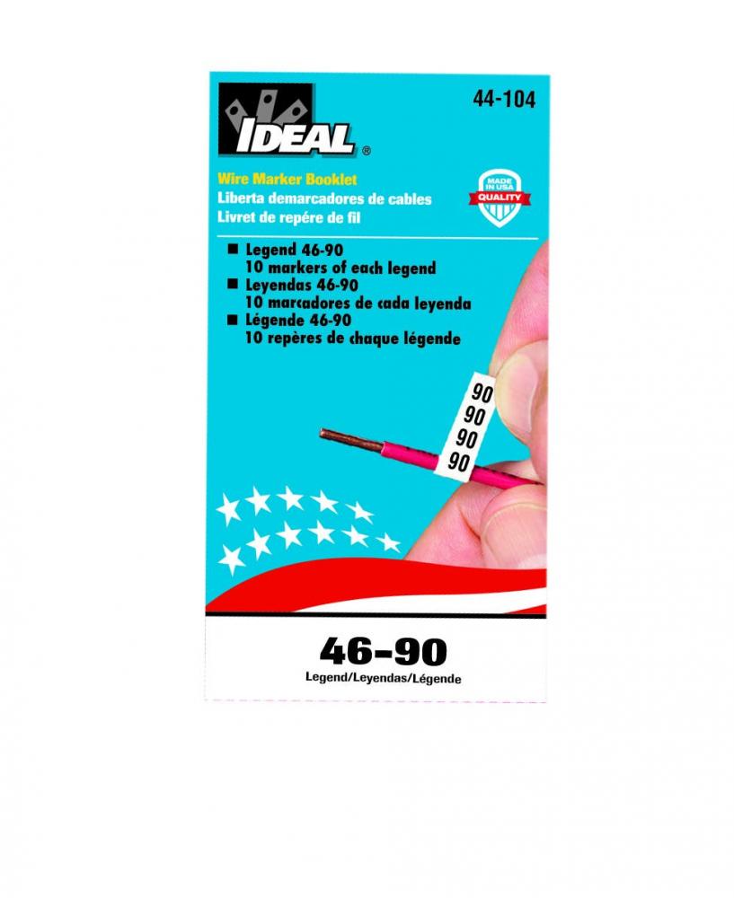 Wire Marker Booklet,Ideal,SZ: 1/4 X 1-1/2 IN MRK