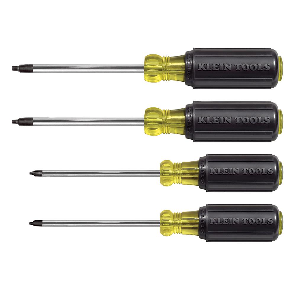 Square Recess Screwdriver Set, 4 Pc