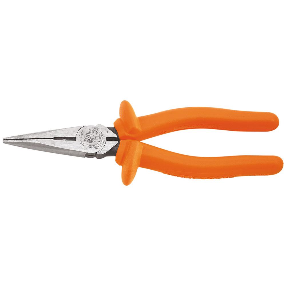 Long Nose Pliers, Insul, Cut, 8&#34; L