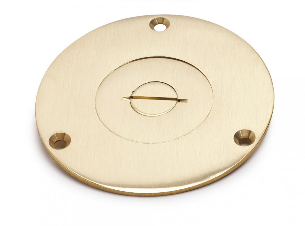 4&#34; BRASS ROUND COVER, SINGLE RECEPTACLE