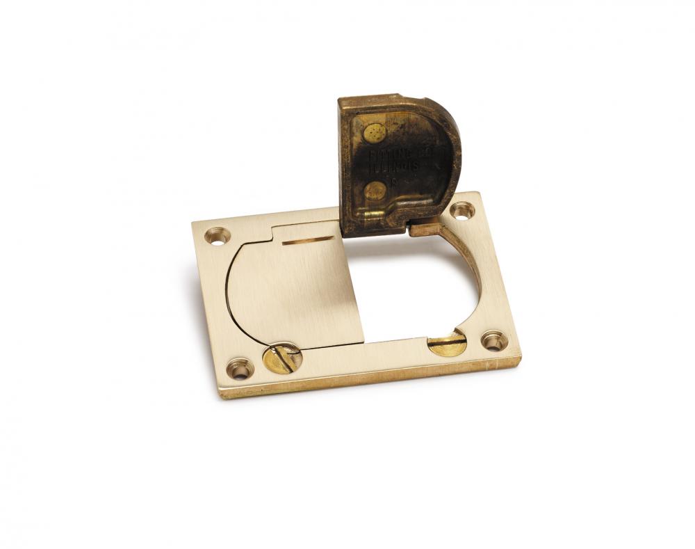 BRASS, RECTNGULAR DUAL FLIP LID COVER