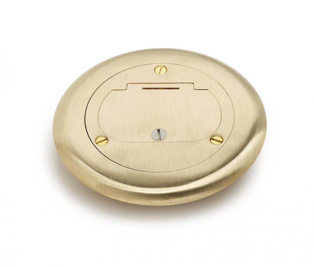 BRASS ROUND FLANGED COVER FOR GFI
