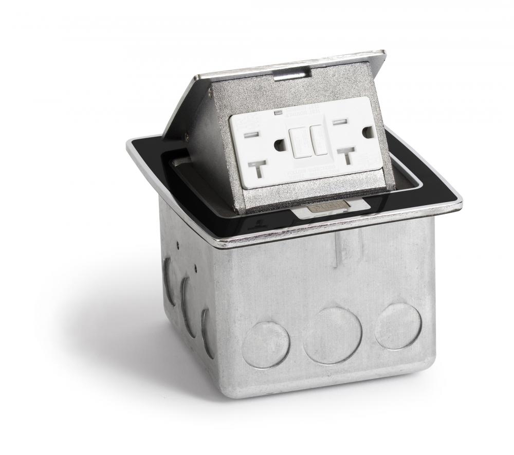 BLK POP UP COUNTERTOP BOX WITH GFI RCPT