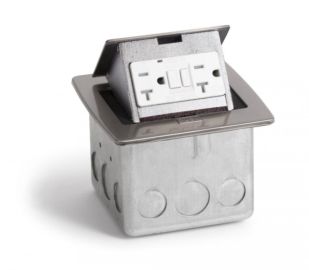 STN POP UP COUNTERTOP BOX WITH GFI RCPT