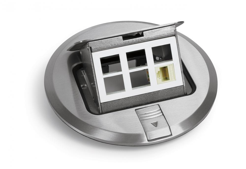 STAINLESS POP-UP FLOOR POCKET FOR DATA